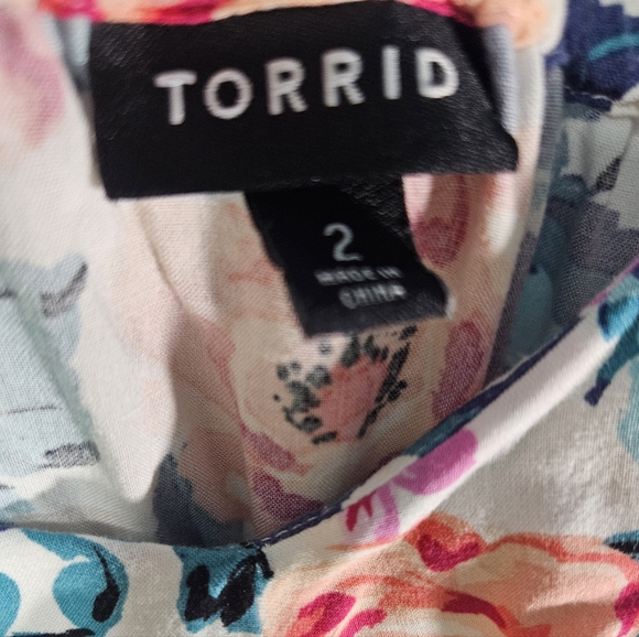 Torrid Floral Ruffle Maxi Dress Size 2 - Picture 5 of 8